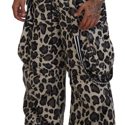 Pantalones de nieve con estampado de leopardo multicolor