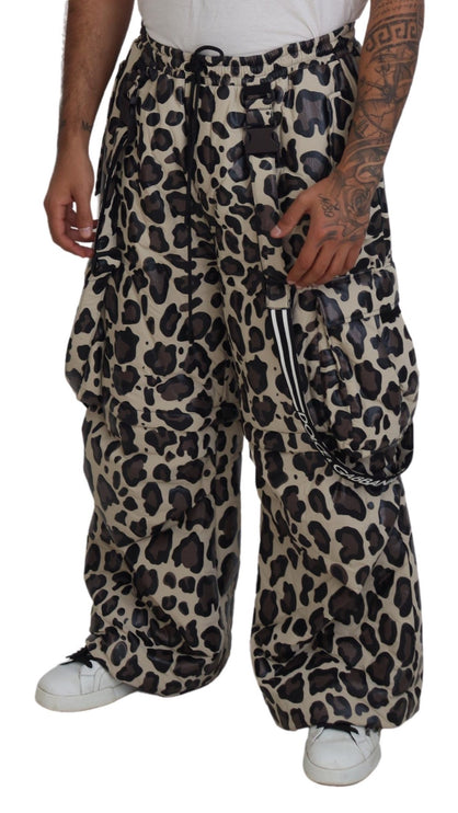 Pantalones de nieve con estampado de leopardo multicolor