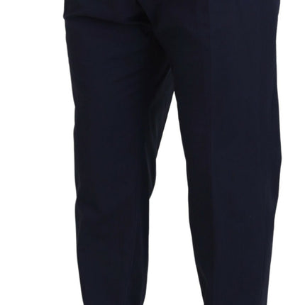 Elegantes pantalones de vestido de chino azul oscuro