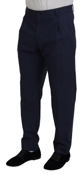 Elegantes pantalones de vestido de chino azul oscuro