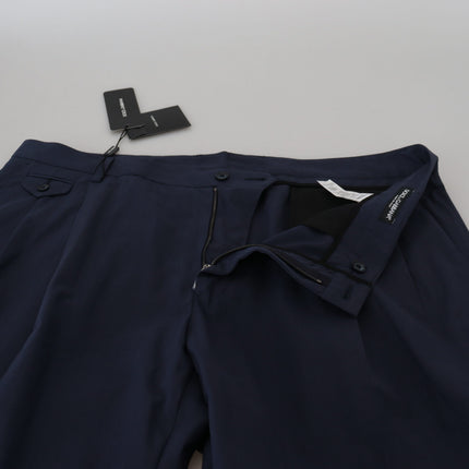 Elegantes pantalones de vestido de chino azul oscuro