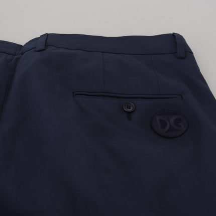 Elegantes pantalones de vestido de chino azul oscuro