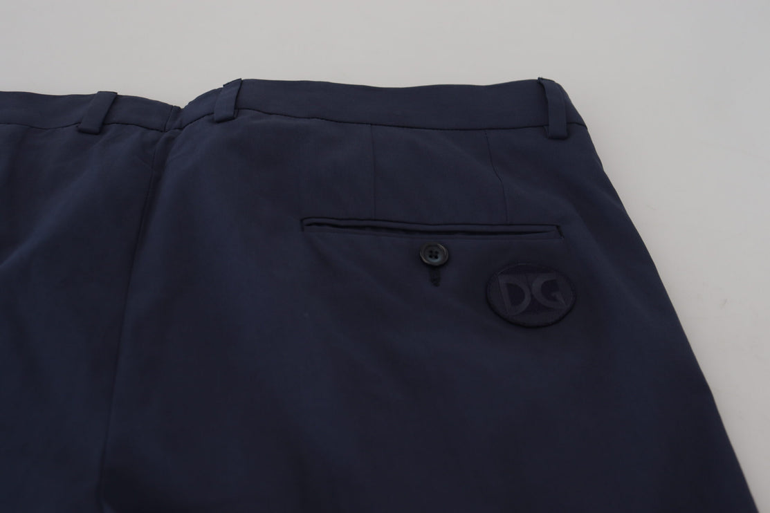 Elegantes pantalones de vestido de chino azul oscuro