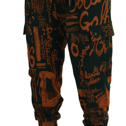 Pantalones de carga de jogger de mezcla de seda multicolor