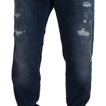 Elegantes jeans azules del flaco