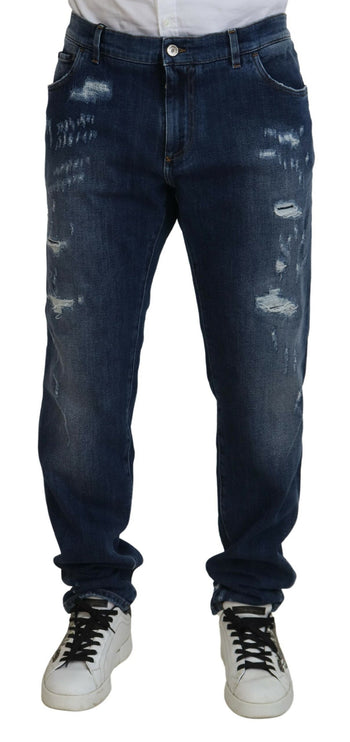 Elegantes jeans azules del flaco