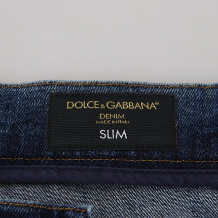 Elegantes jeans azules del flaco