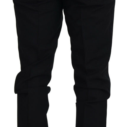 Elegantes pantalones de vestido negro de Virgin Wool Blend