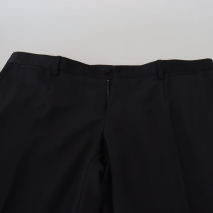 Elegantes pantalones de vestido negro de Virgin Wool Blend