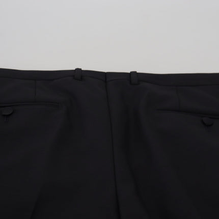 Elegantes pantalones de vestido negro de Virgin Wool Blend