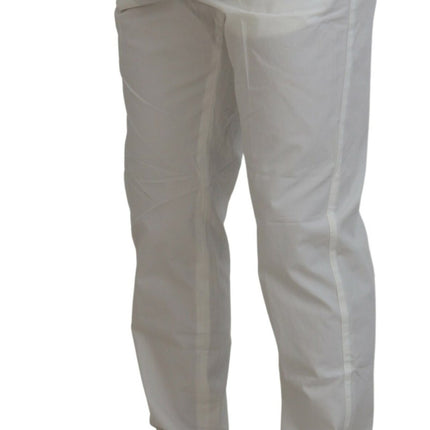 Elegantes pantalones chino de algodón blanco