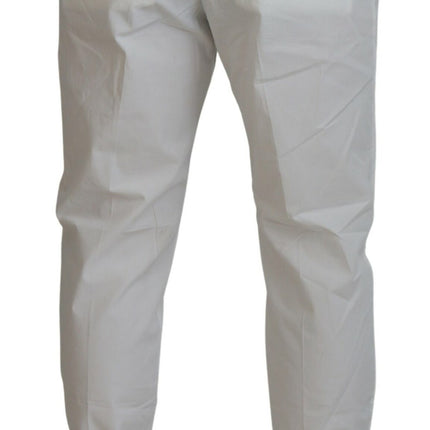 Elegantes pantalones chino de algodón blanco