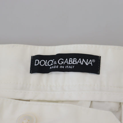 Elegantes pantalones chino de algodón blanco