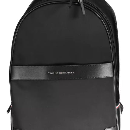 Black Polyethylene Men Backpack