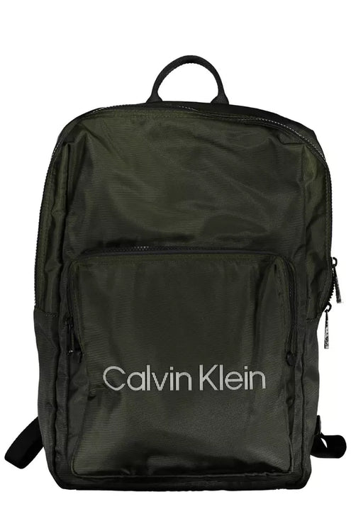 Green Polyester Men Backpack