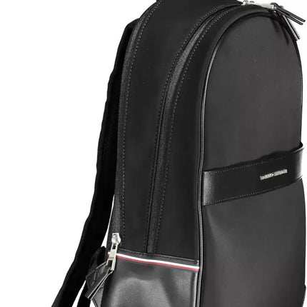 Black Polyethylene Men Backpack