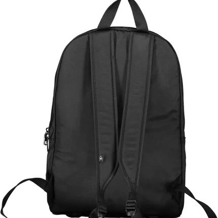 Black Polyester Men Backpack