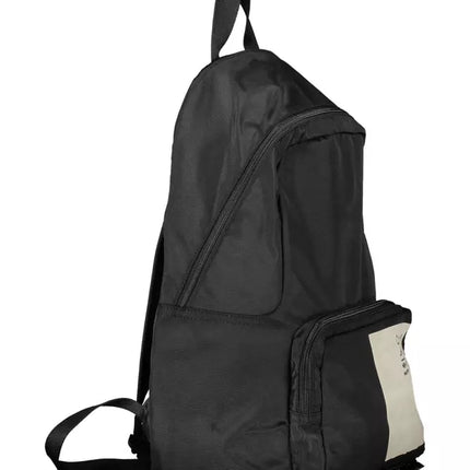 Black Polyester Men Backpack