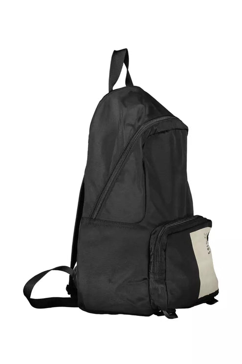 Black Polyester Men Backpack