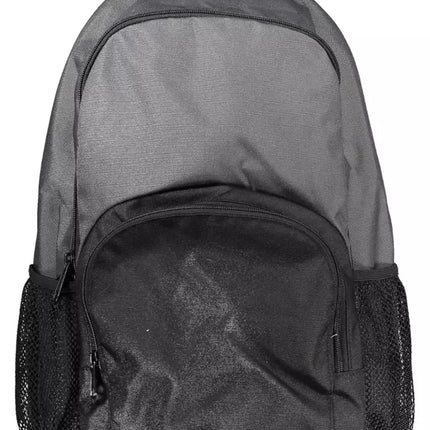 Gray Polyester Men Backpack