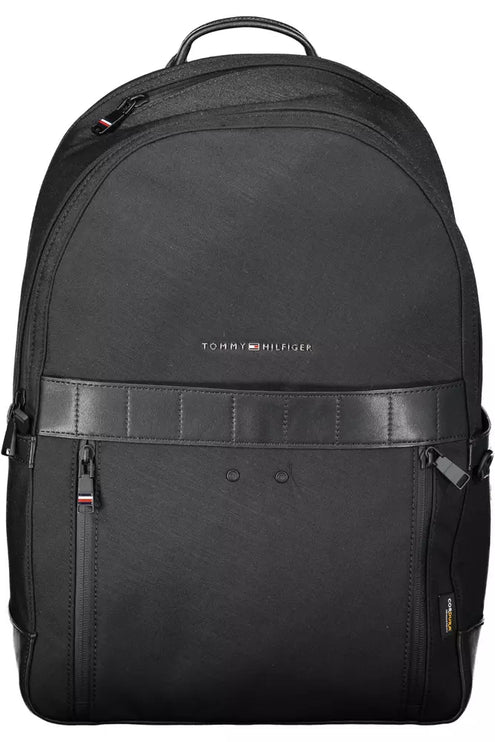 Black Nylon Men Backpack