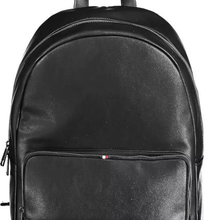 Black Polyethylene Men Backpack