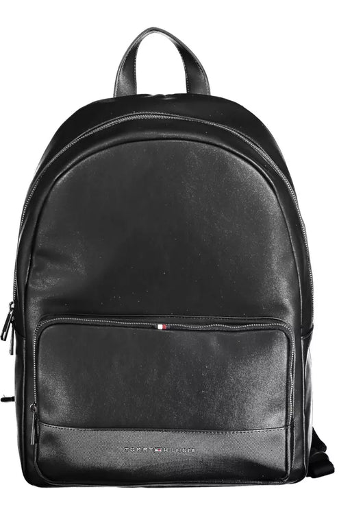 Black Polyethylene Men Backpack