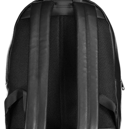 Black Polyethylene Men Backpack