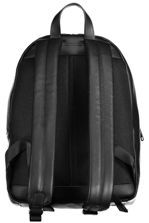 Black Polyethylene Men Backpack