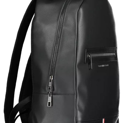 Black Polyethylene Men Backpack