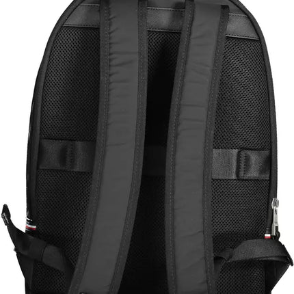 Black Polyester Men Backpack