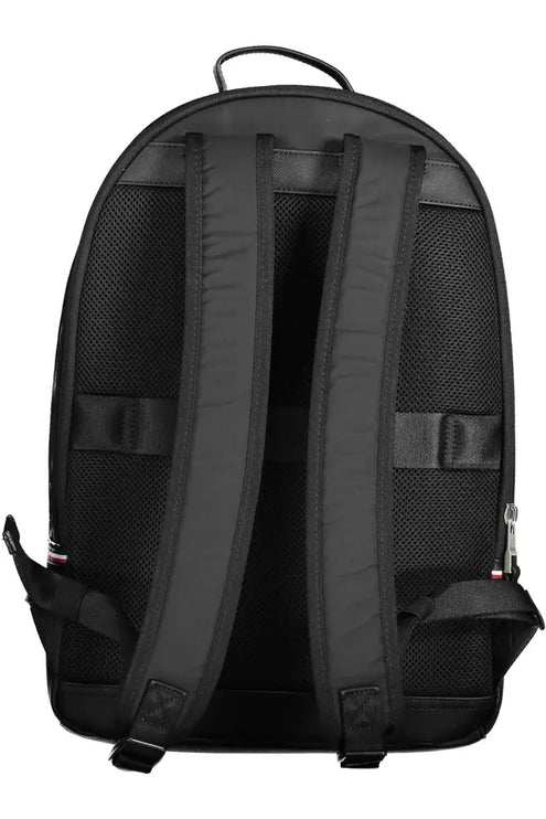 Black Polyester Men Backpack