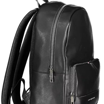 Black Polyethylene Men Backpack