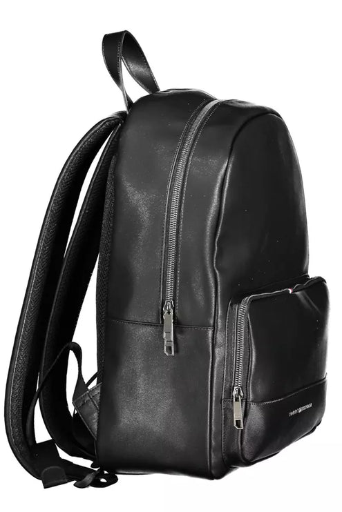 Black Polyethylene Men Backpack