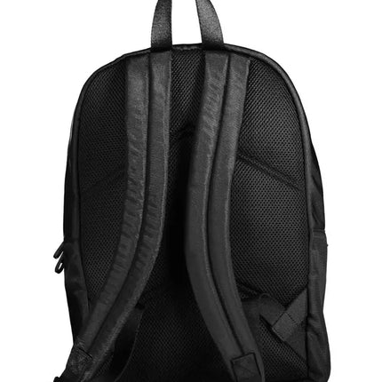 Black Polyester Men Backpack