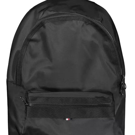 Black Polyester Men Backpack