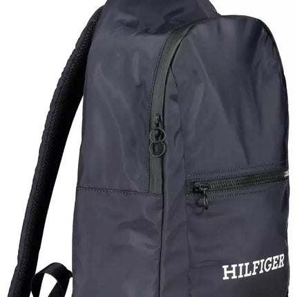 Blue Polyester Men Backpack