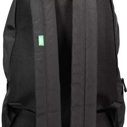 Black Polyester Men Backpack