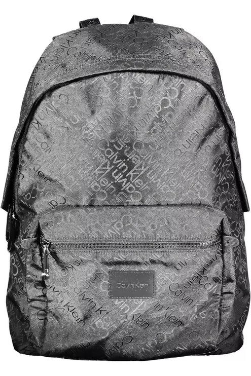 Black Polyester Men Backpack