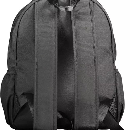 Black Polyester Men Backpack