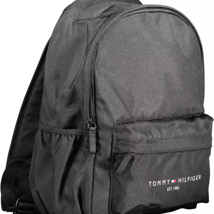 Black Polyester Men Backpack