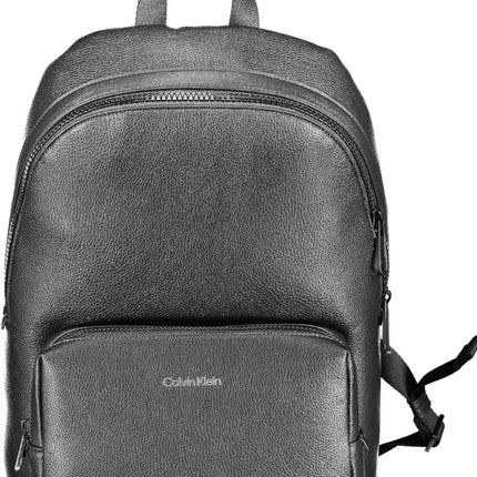 Black Polyethylene Men Backpack