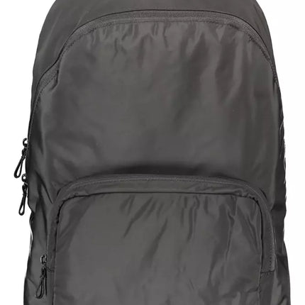 Black Polyester Men Backpack