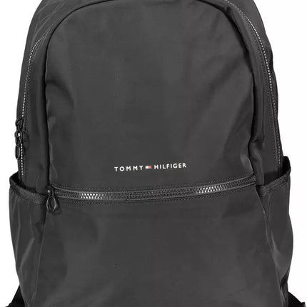 Black Polyester Men Backpack