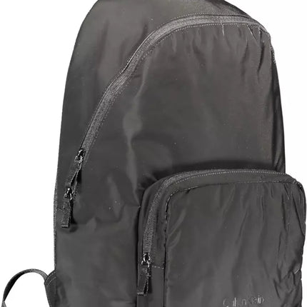 Black Polyester Men Backpack