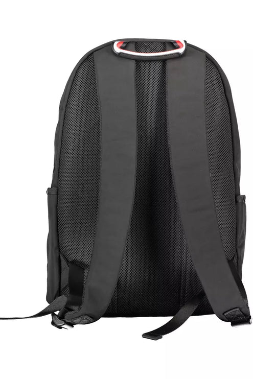 Black Polyester Men Backpack