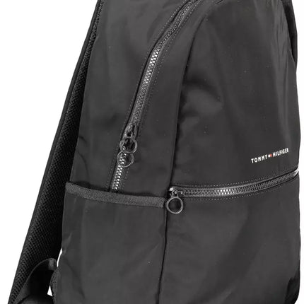 Black Polyester Men Backpack