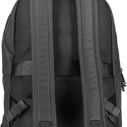 Black Polyester Men Backpack