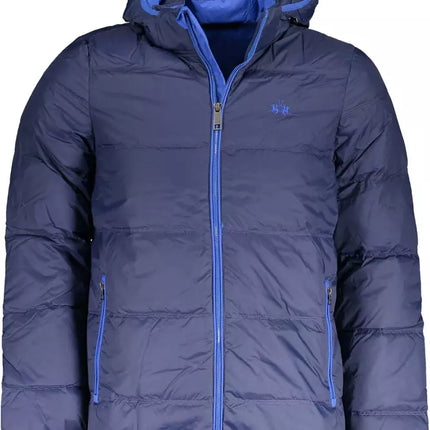 Blue Polyamide Men Jacket