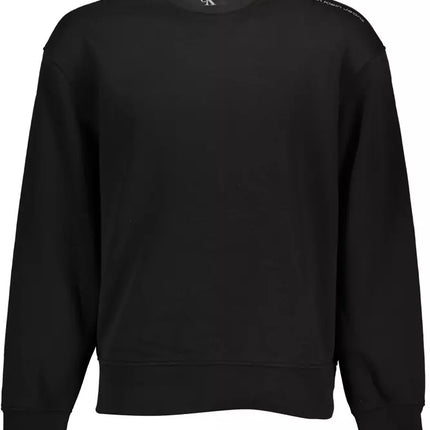 Black Cotton Men Sweater